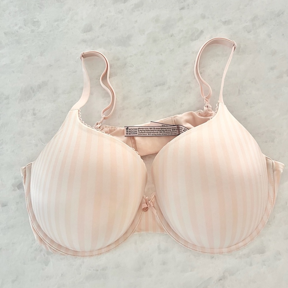 38DD Pink Striped Victoria Secret Push-up Bra